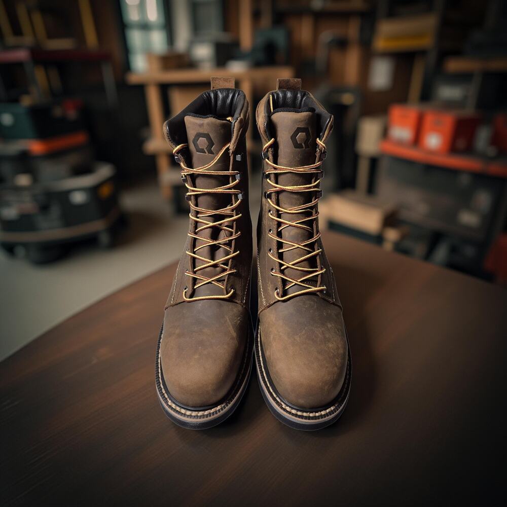 Brand New QLTY Safety Toe - Steel Toe Brown Leather Work Boot Men’s Size 12